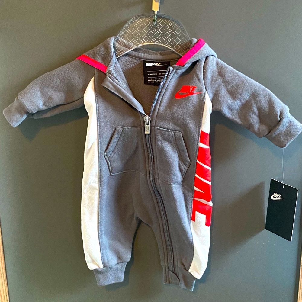 Nike newborn jumpsuit with hood